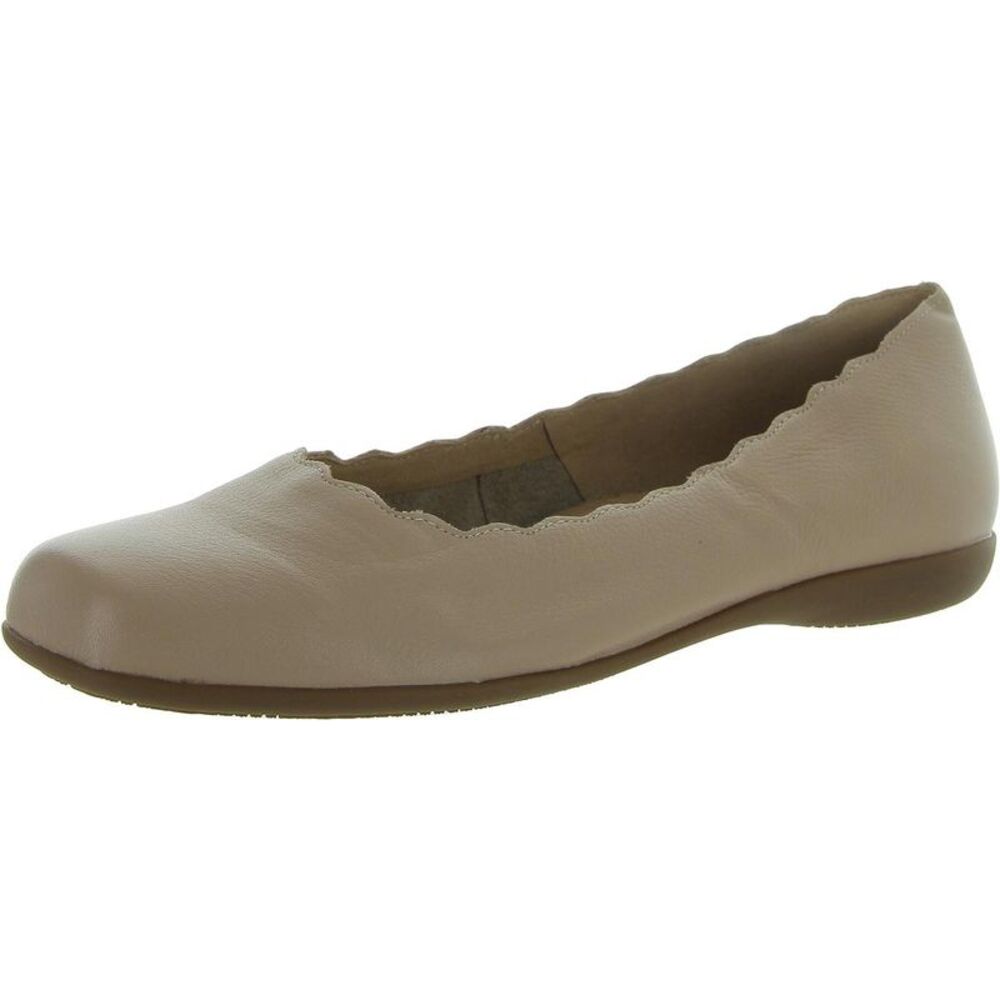 Trotters Womens Sabine Taupe Leather Comfort Slip On Loafers Shoes New